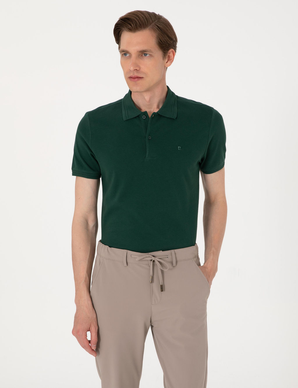 Koyu Ye_il Slim Fit Basic Ti__rt