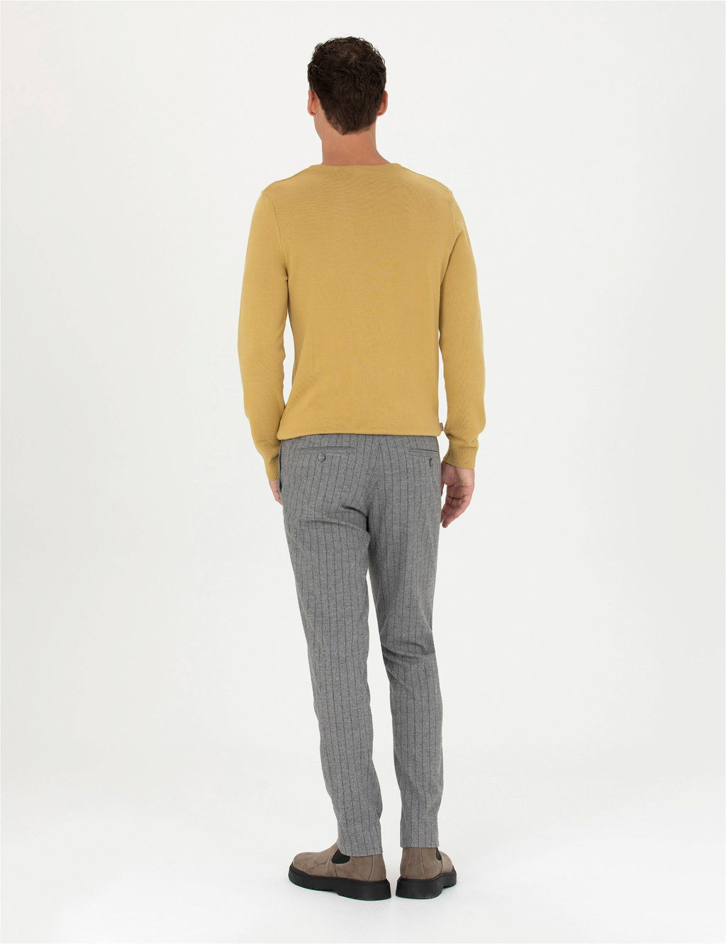 Gri Ekstra Slim Fit _izgili Kuma_ Pantolon - Pierre cardin фото 4