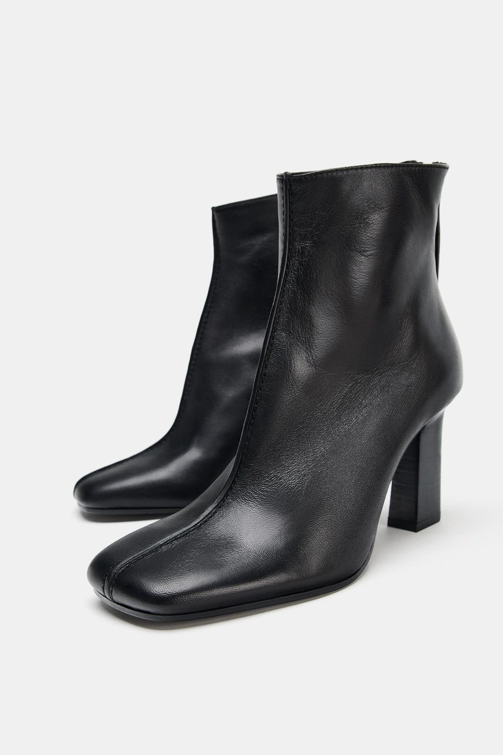 LIMITED EDITION LEATHER HEELED ANKLE BOOTS - Zara фото 7