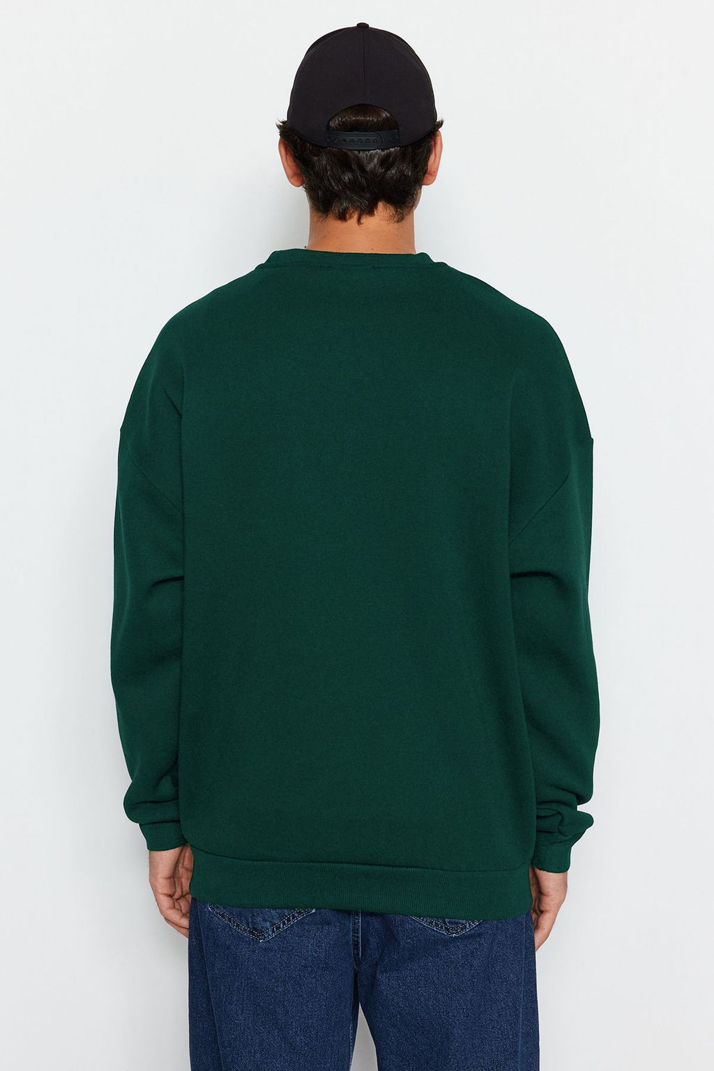 TRENDYOL MAN Siyah Oversize/Genis Kesim Uzun Kol Hayvan Nak?sl? Sweatshirt TMNAW24SW00169 - Trendyolmilla фото 6