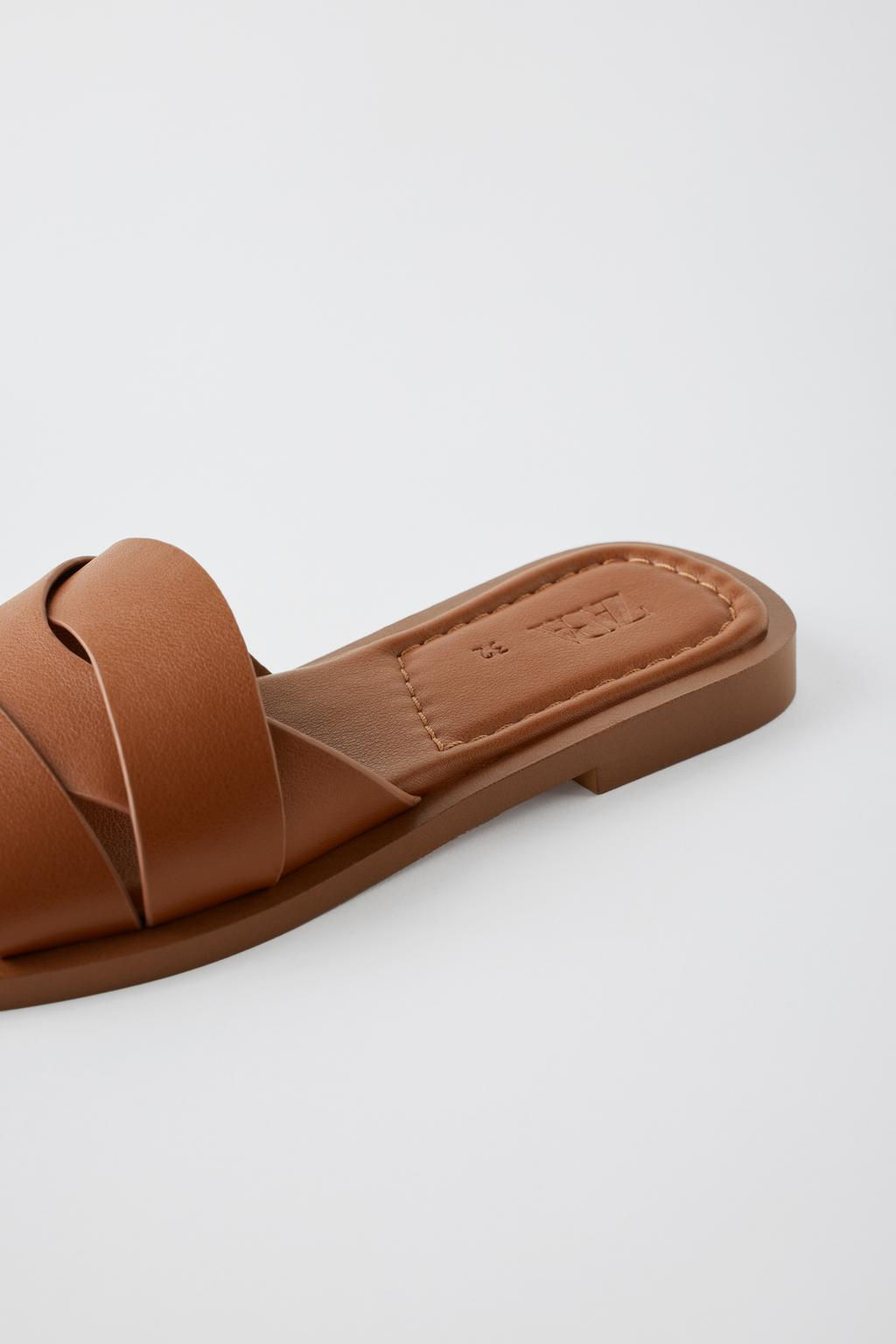 CROSSED FLAT SANDALS - Zara фото 3