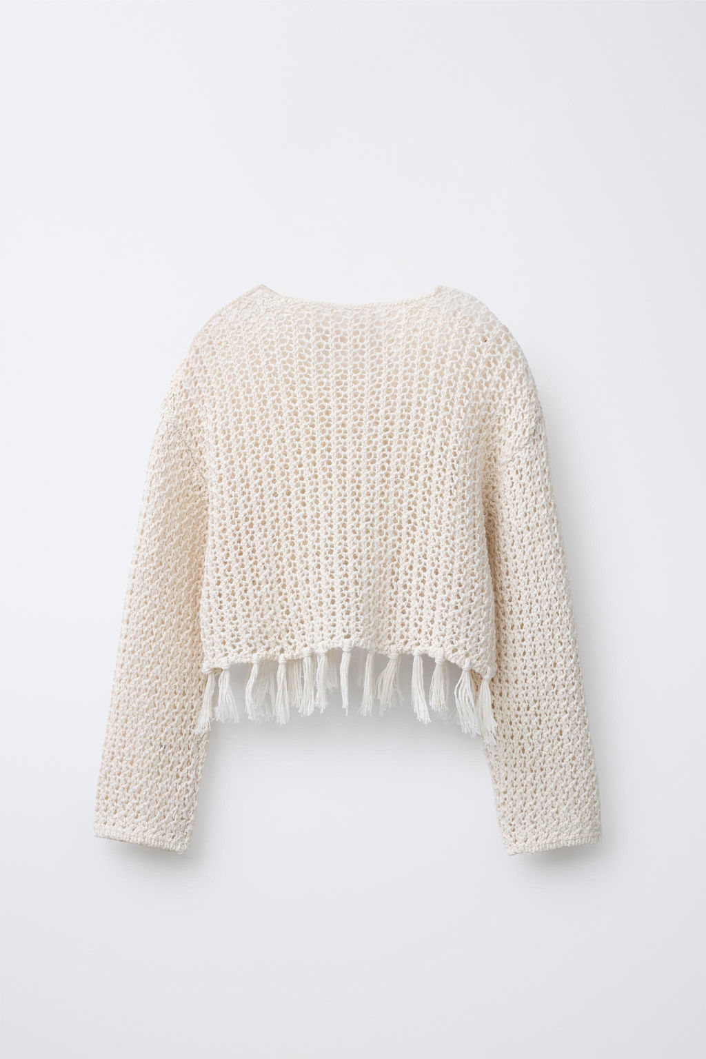 FRINGED MESH KNIT SWEATER - Zara фото 2
