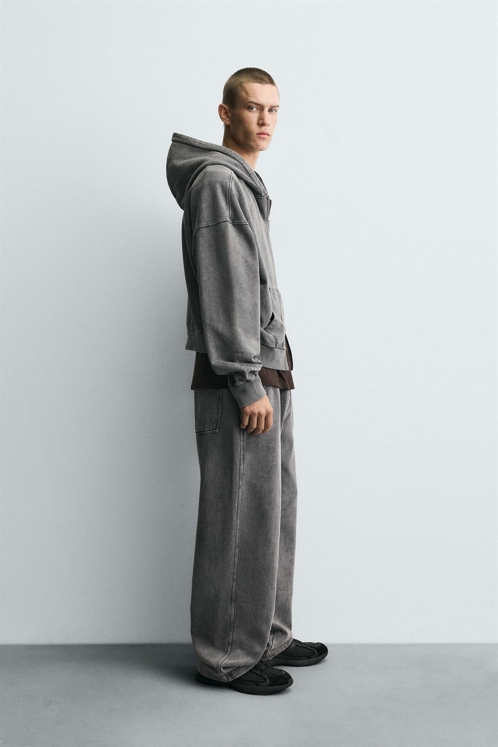 WASHED ZIP HOODIE - Zara фото 4