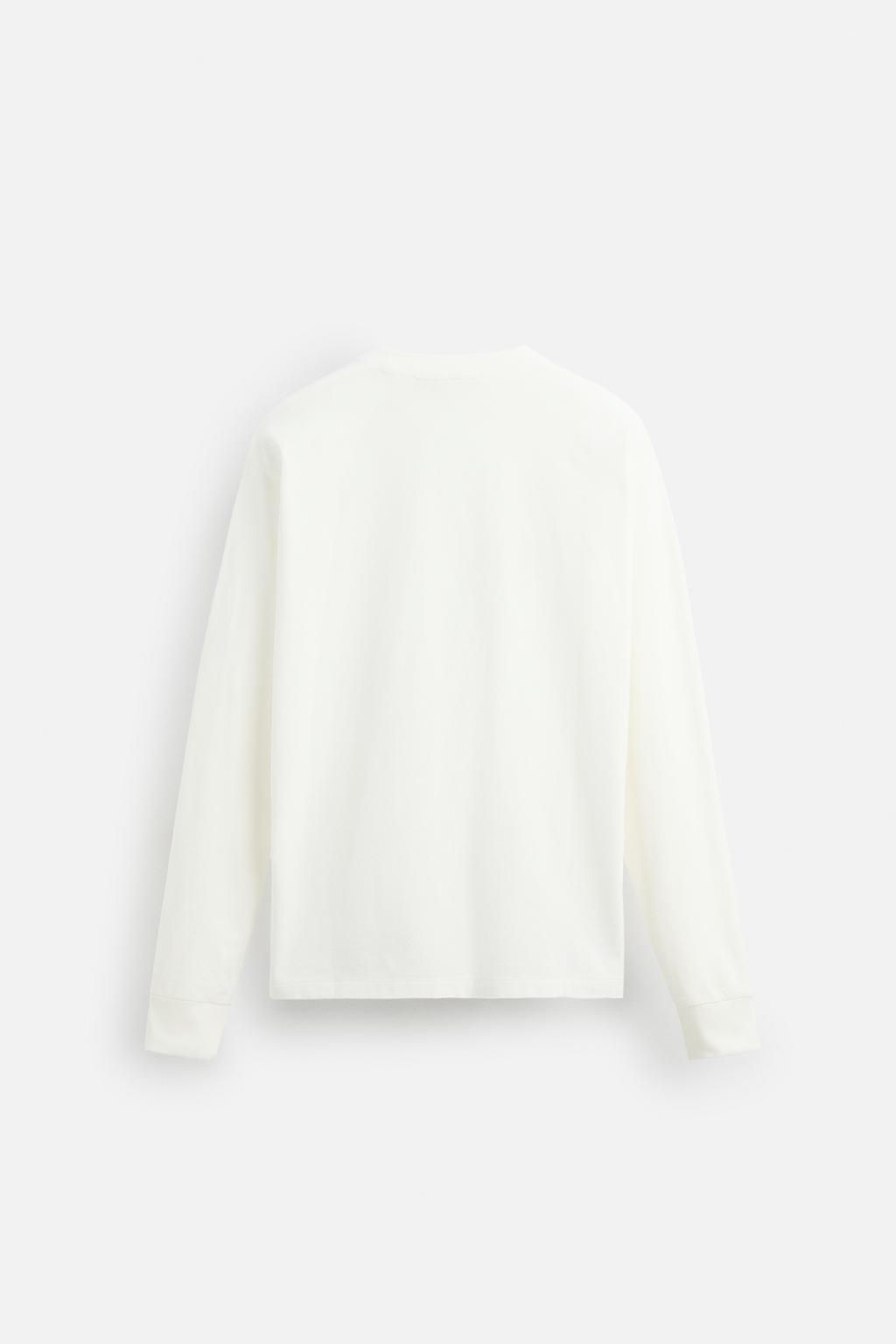 MEDIUM WEIGHT LONG SLEEVE T-SHIRT - Zara фото 8