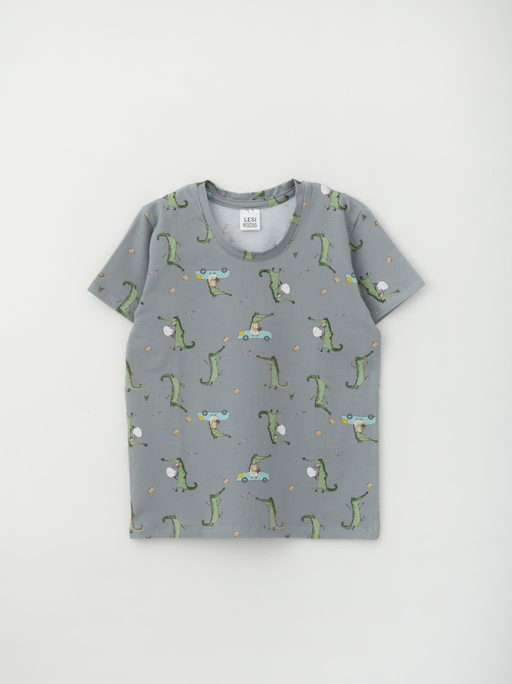 Футболка для мальчика Крокодил, серый - Lesi kids фото 2