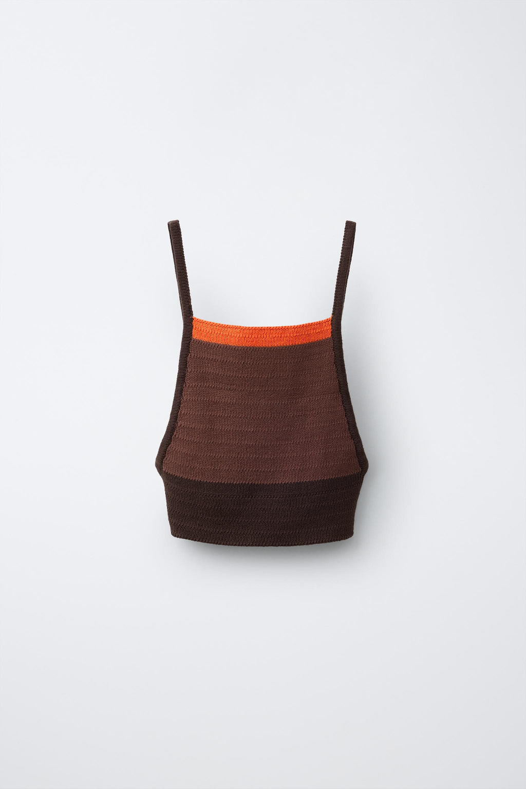 TOP PUNTO CROCHET RAYA CONTRASTE / Marr?n - Zara фото 2