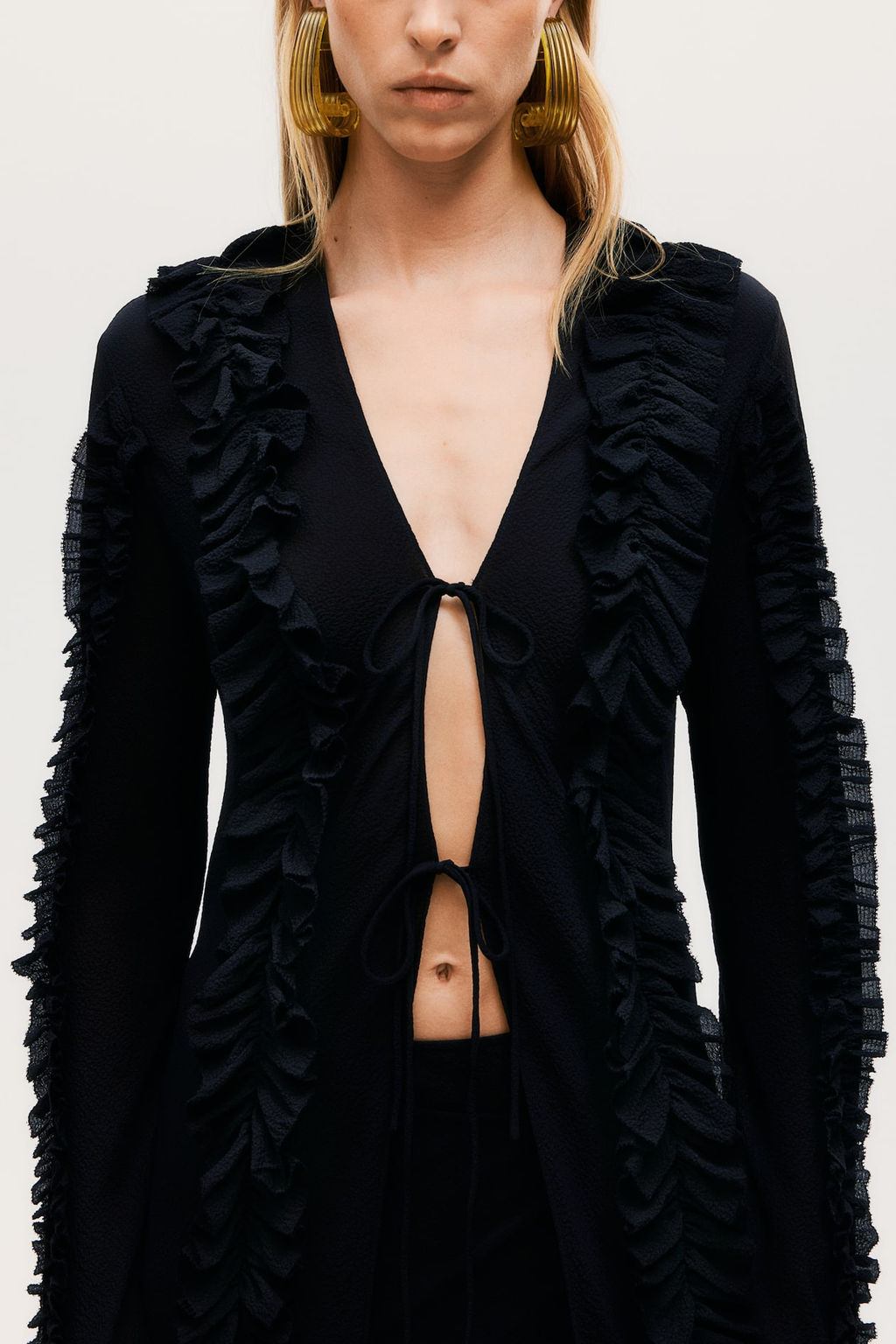 Blusa de volantes con efecto arrugado - H&m фото 3