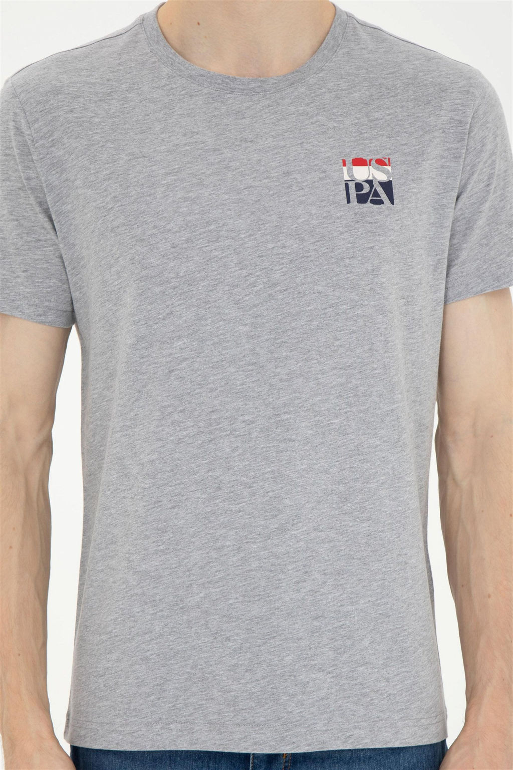 Мужская серая меланжевая футболка - U.s. polo assn фото 6