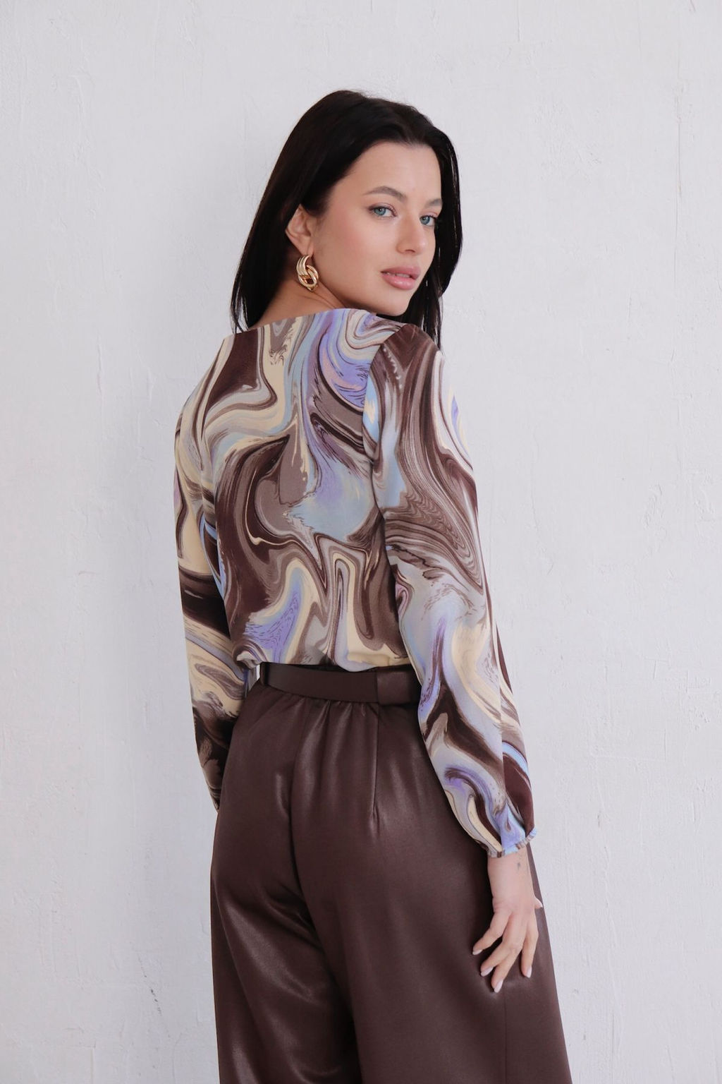 Блуза прямого силуэта с вырезом лодочка - Martichelli фото 64