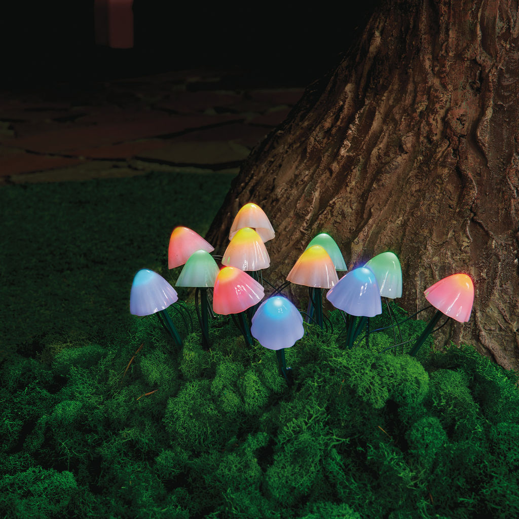 USL-S-830/PM020 MULTICOLOR MUSHROOMS SET12 Садовый светильник на солнечной батарее Разноцветные грибы, в комплекте из 12 штук. 12 светодиодов. Разноцветный свет. 1*АA Ni-Mh аккумулятор в/к. IP44. TM Uniel - Volpe фото 4
