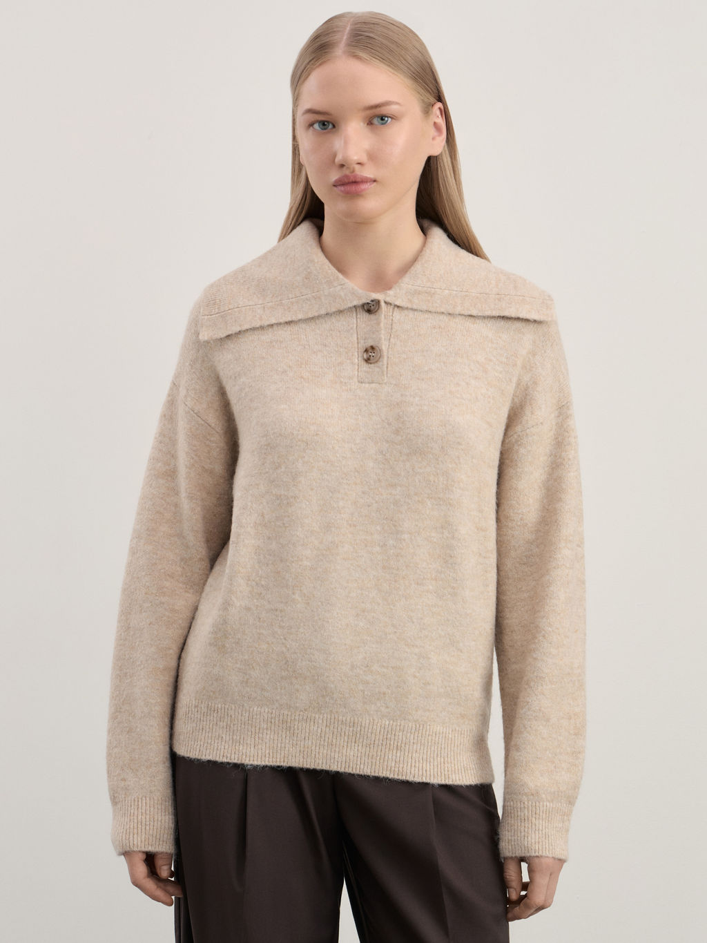 Джемпер с воротником поло / Zarina  фото 3