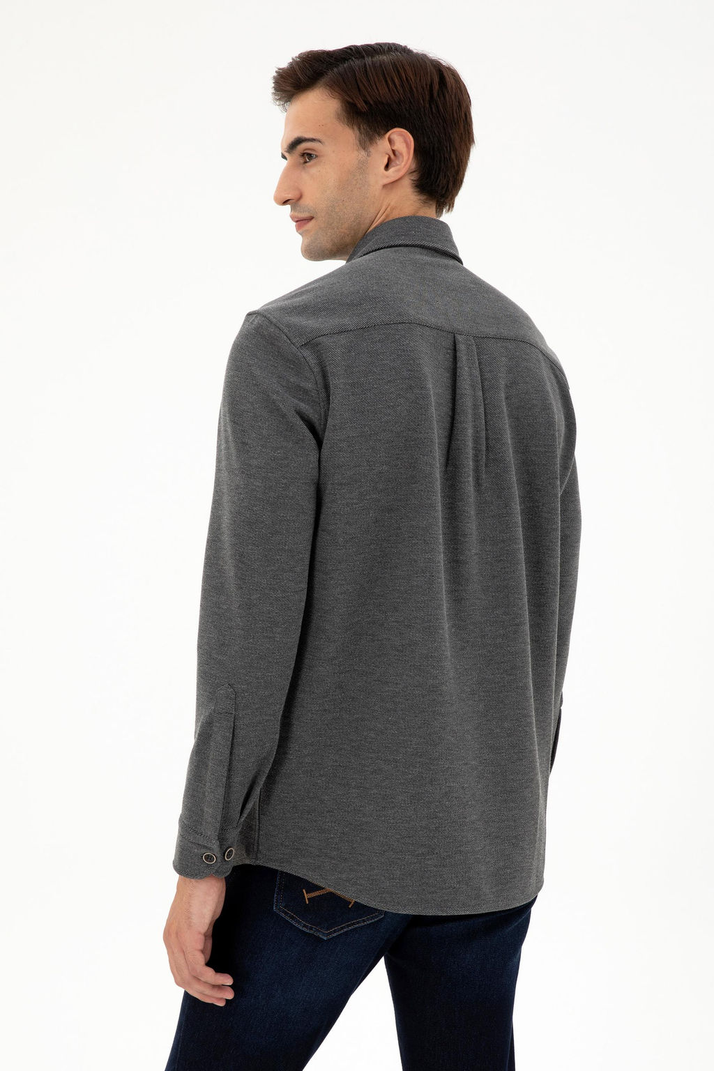 Мужская светло-серая трикотажная рубашка Неожиданная скидка в корзине - U.s. polo assn фото 5