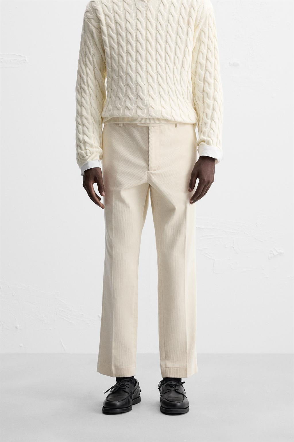 SLIM FIT CORDUROY TROUSERS - Zara фото 11