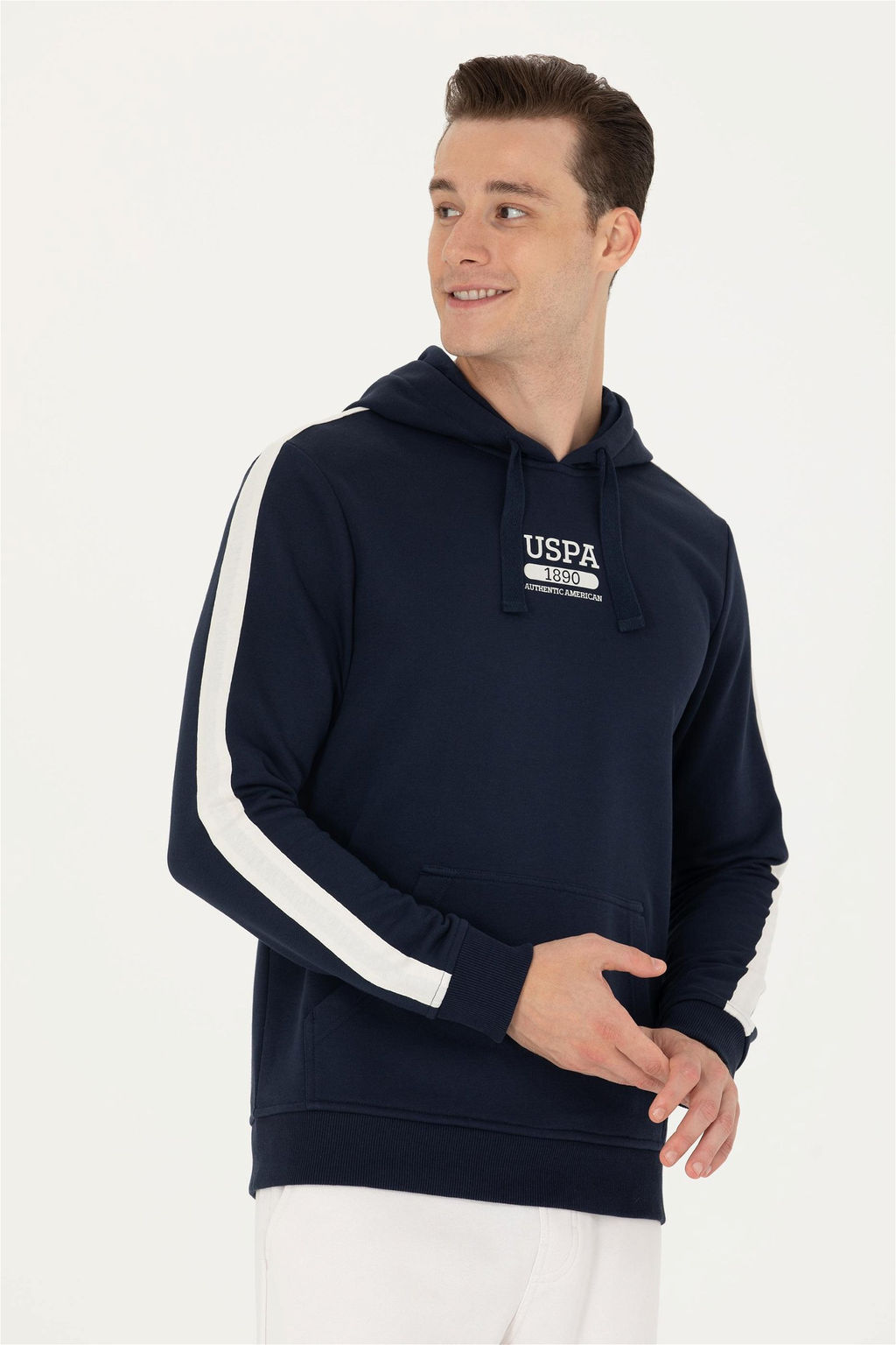 U. S. Polo Assn Мужская темно-синяя толстовка с капюшоном - U.s. polo assn фото 9