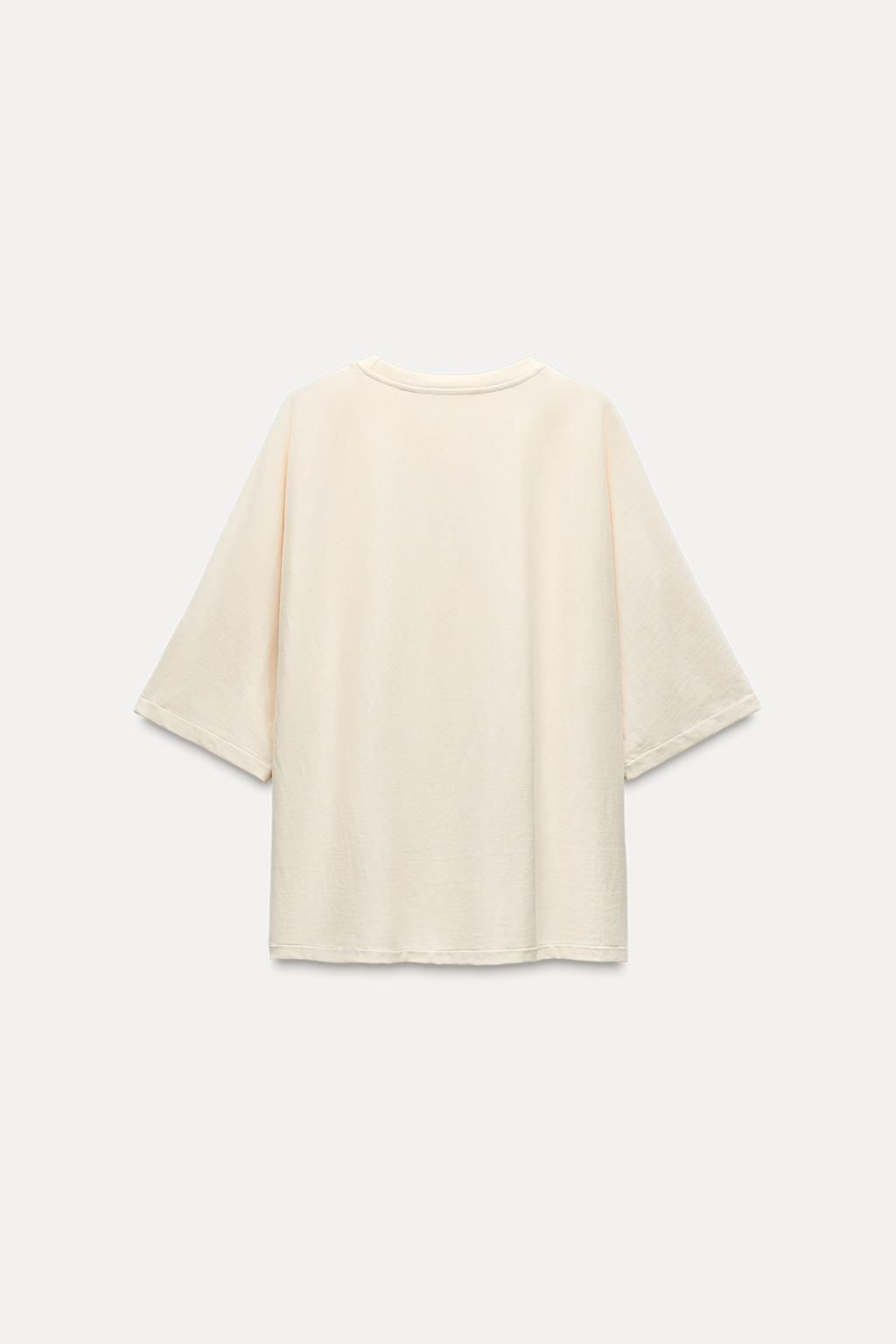 SHORT SLEEVE OVERSIZE SWEATSHIRT - Zara фото 6