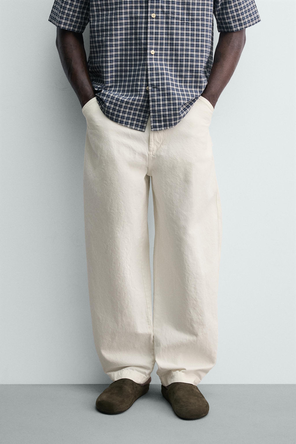 PANTAL?N CARPINTERO RELAXED FIT / Blanco roto - Zara фото 2