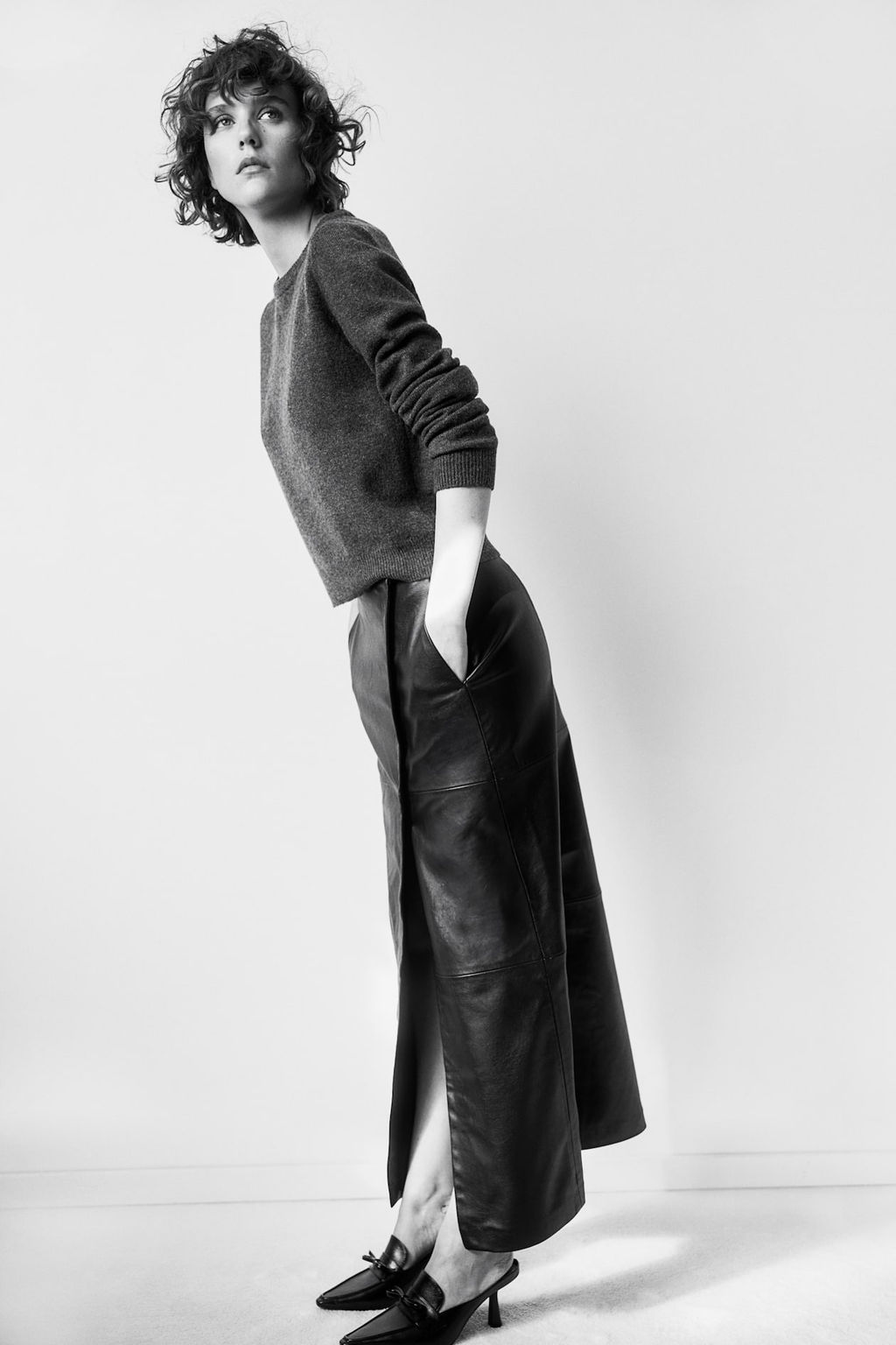 Falda cruzada en tejido revestido - H&m фото 3