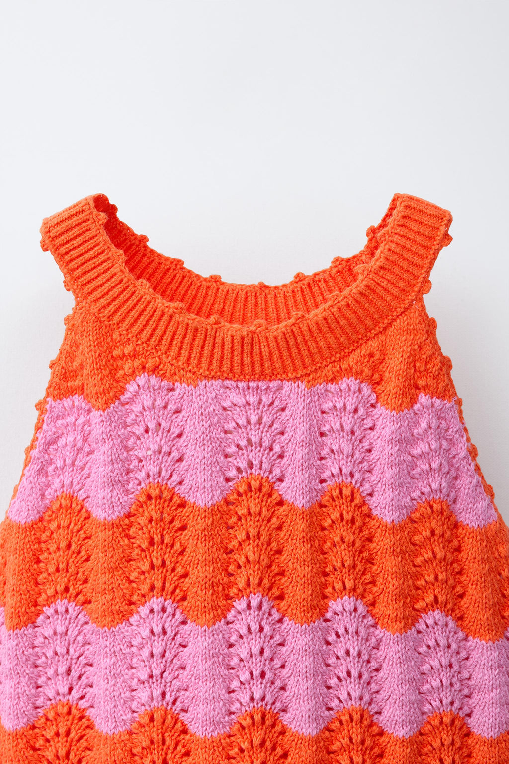 TOP PUNTO CROCHET RAYAS / Naranja fl?or - Zara фото 6