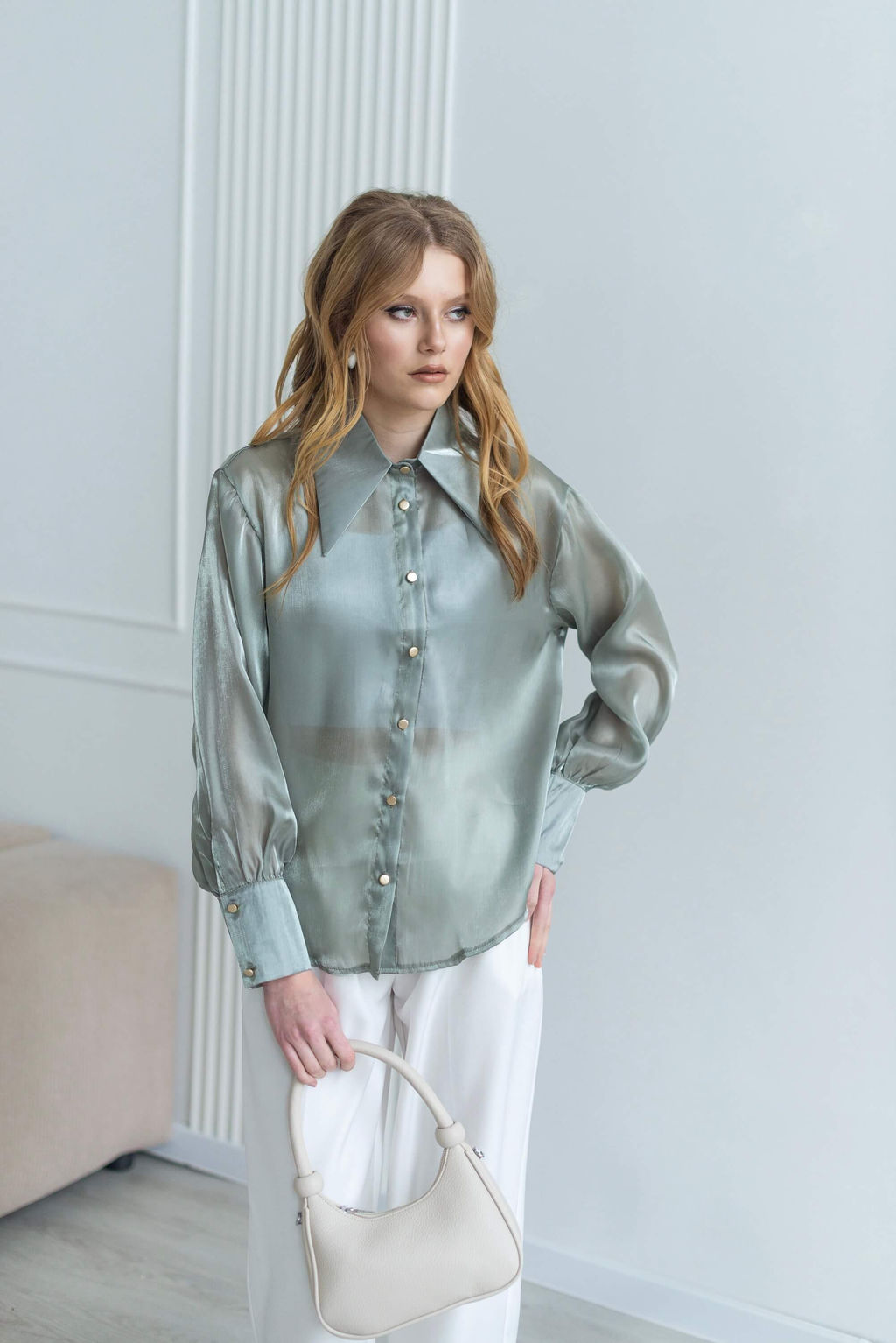 Блузка Стилва (оливковый) - Nadi bordo фото 5