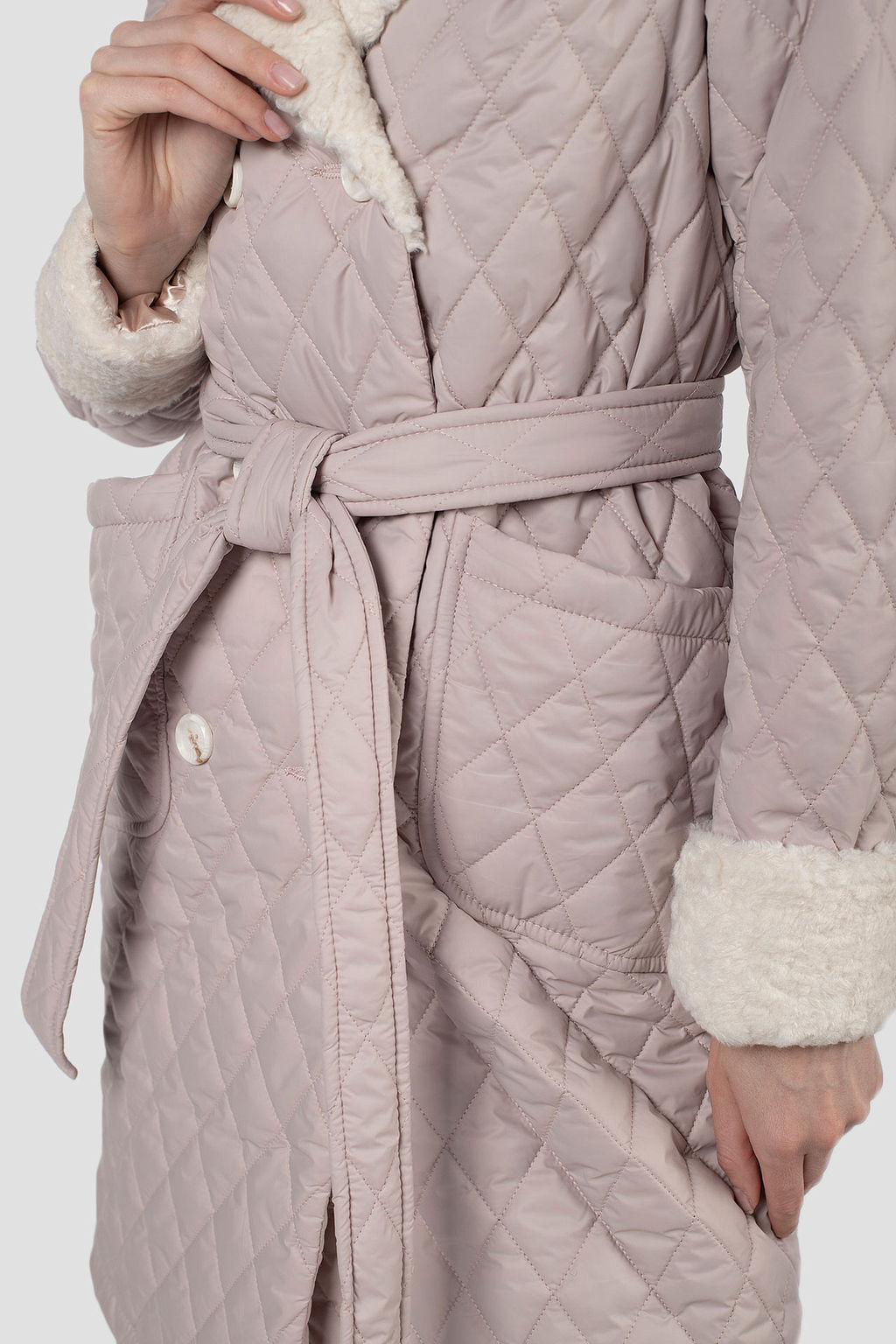 01-11626 Пальто женское демисезонное (пояс) - El podio фото 6