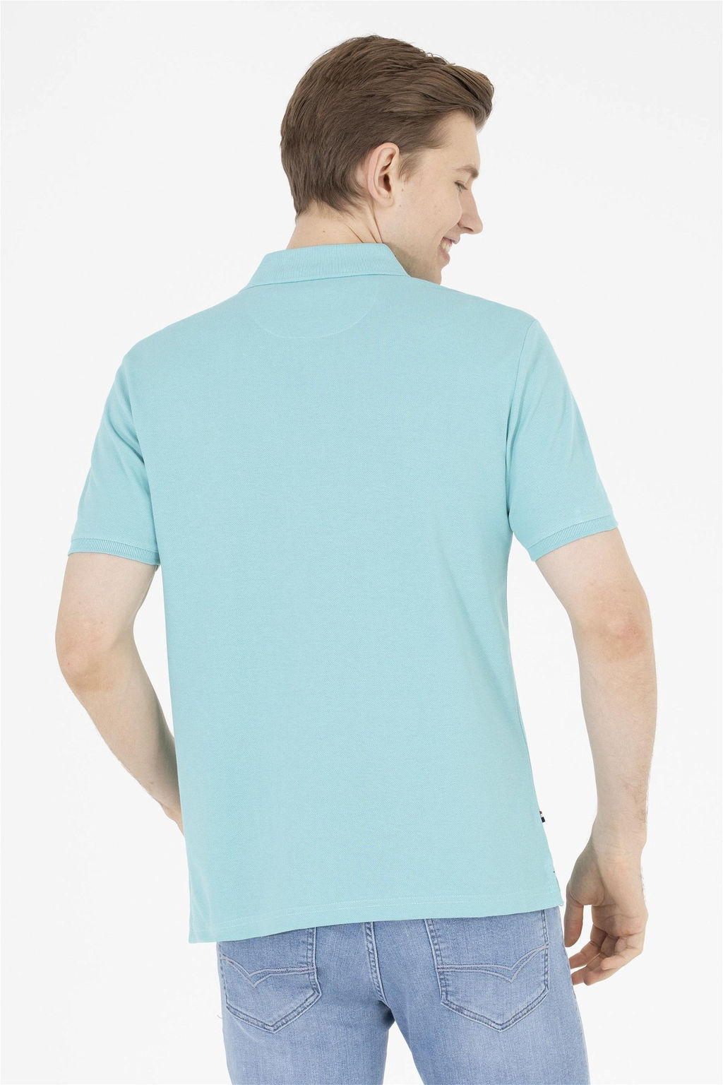 Мужская мятная футболка с воротником поло Basic - U.s. polo assn фото 12