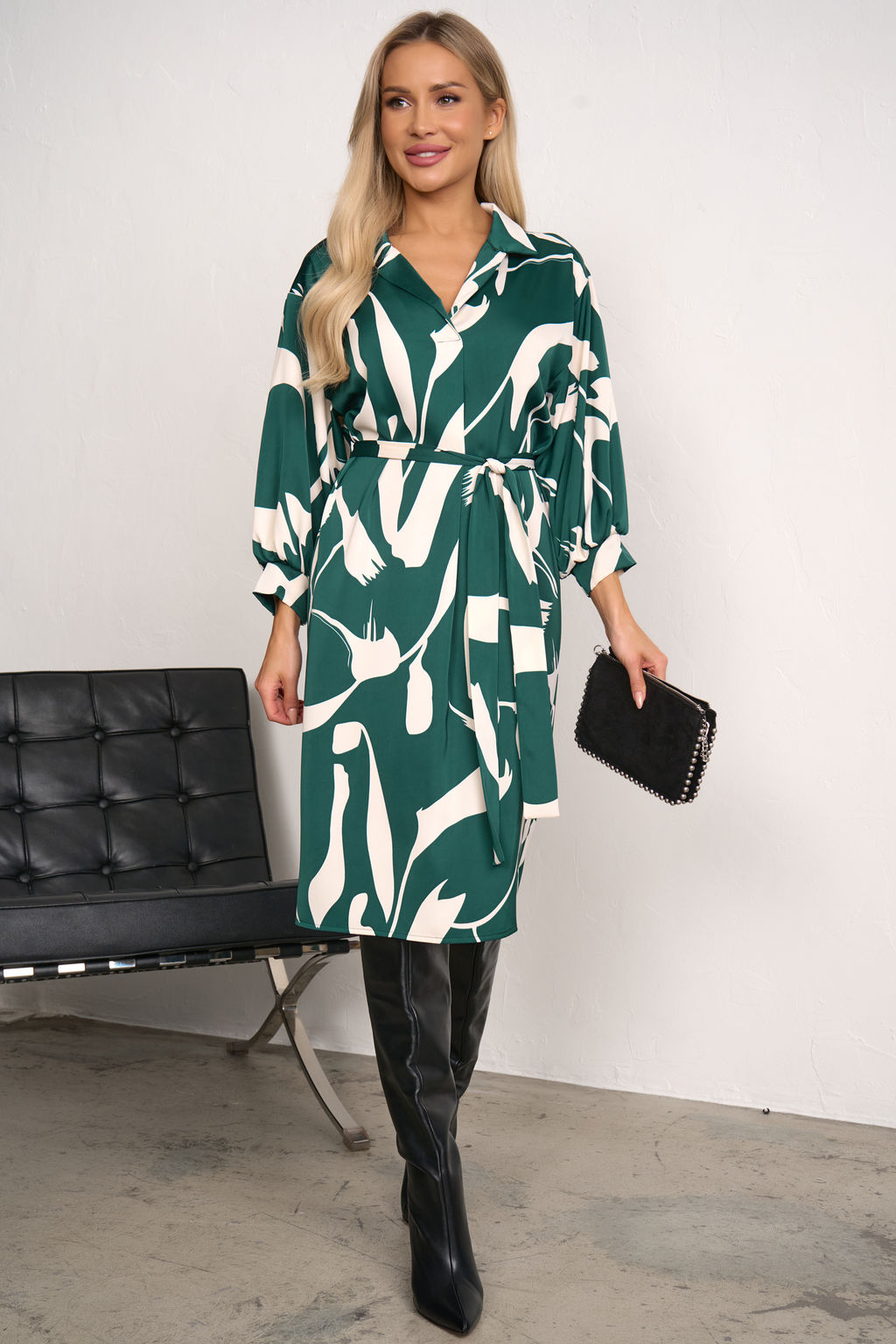 Платье Даная (зеленый/белый) Р11-1235/5 - Николь фото 7