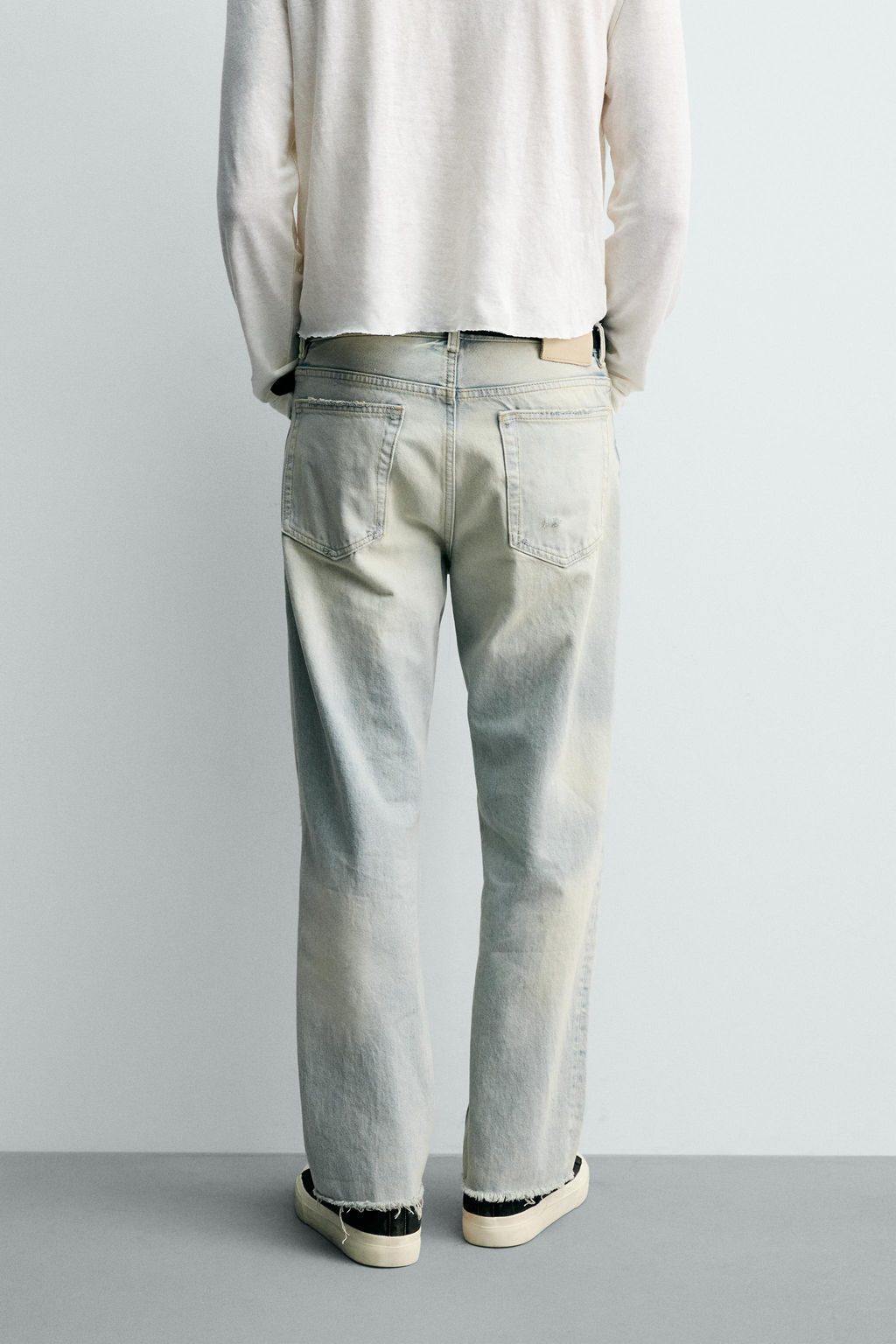 JEANS STRAIGHT CROPPED FIT / Azul claro - Zara фото 3