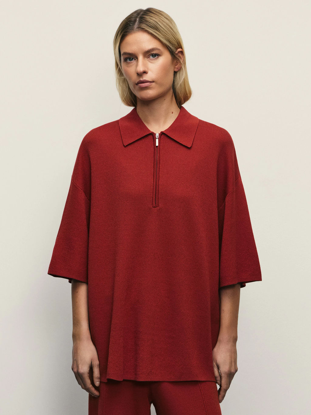 Джемпер с отложным воротником на молнии / Zarina  фото 3