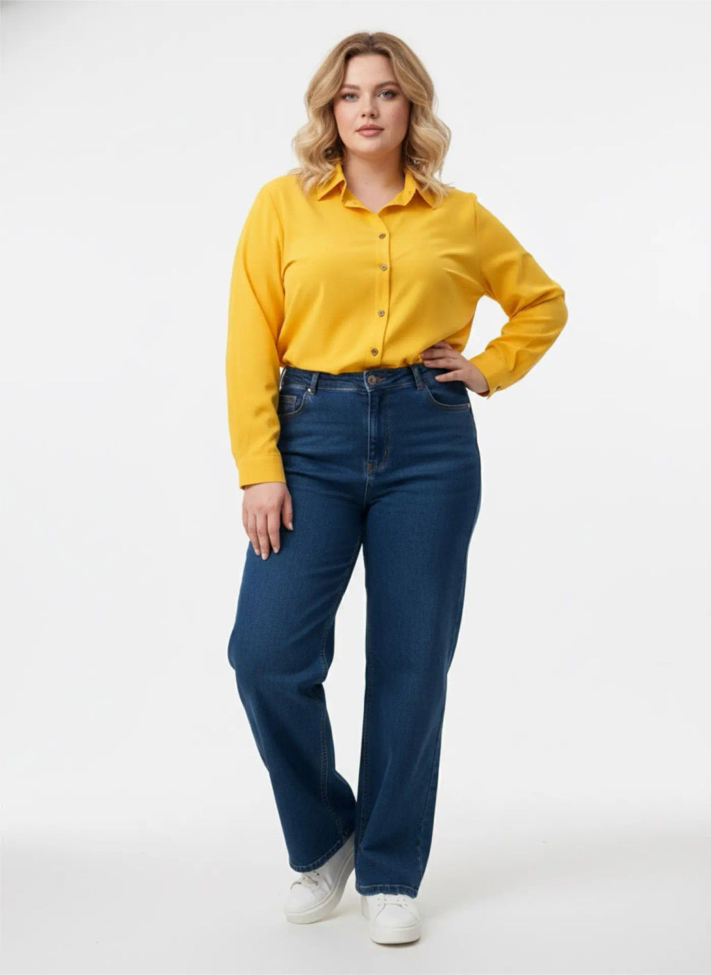 Блузка из штапеля BL30204YLW47