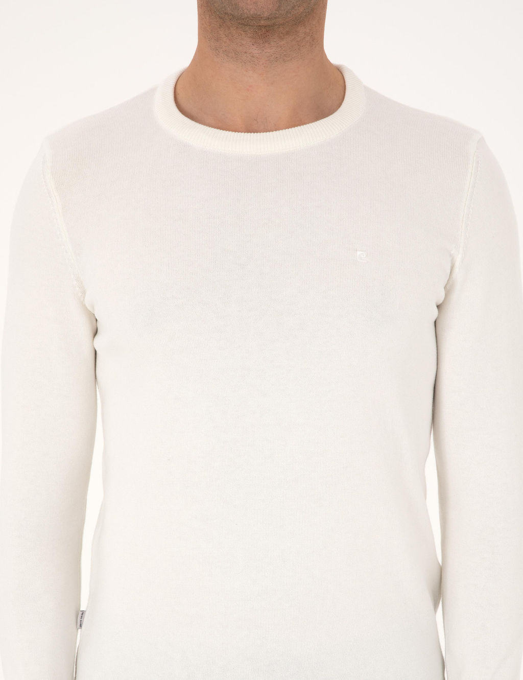 Ekru Slim Fit Bisiklet Yaka Basic Triko Kazak - Pierre cardin фото 6