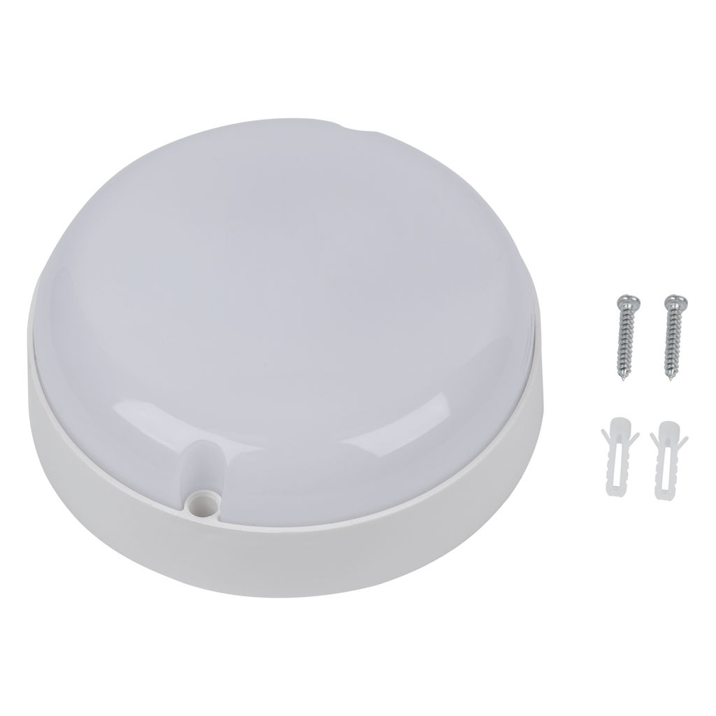 ULW-Q243 12W/4000К/NL SENSOR IP65 WHITE Светильник светодиодный влагозащищенный, с датчиком освещенности и движения. Дежурный/основной режимы. Круг. Белый свет(4000K). Диаметр 135мм. Белый. ТМ Volpe