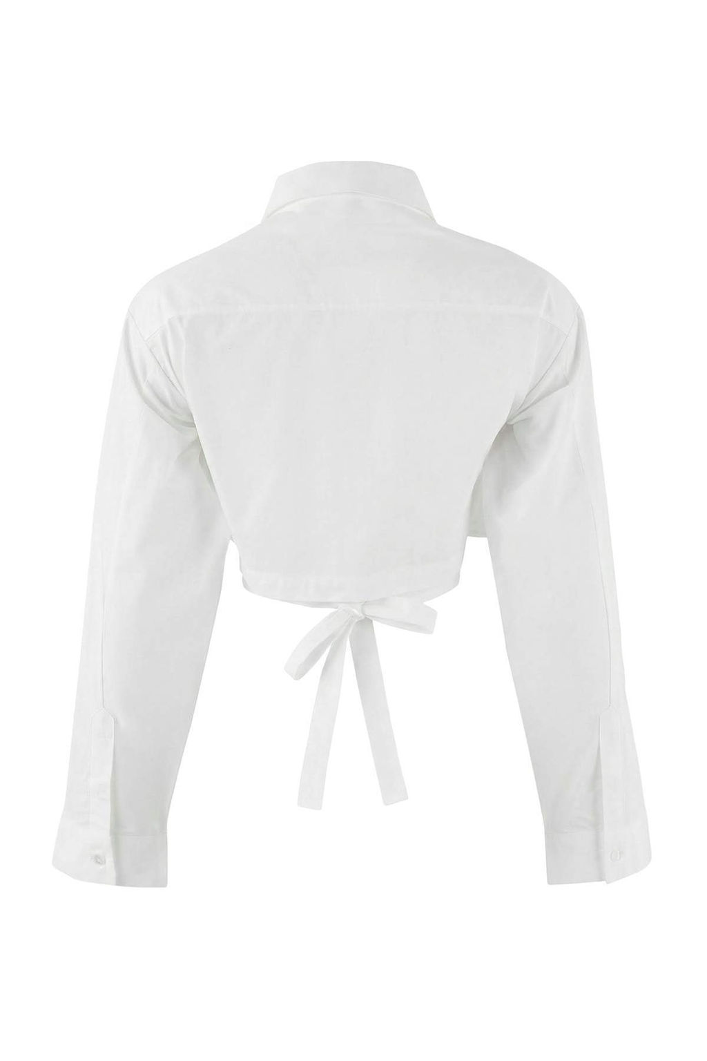 Beyaz Baglama Detayl? Crop Pamuk Poplin Gomlek TWOSS26GO00069 - Trendyolmilla фото 3