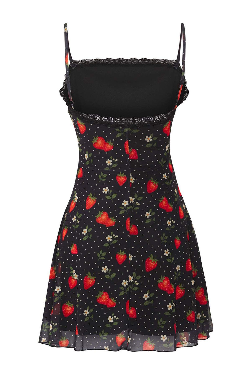 Trendyolmilla Cok Renkli Cilek Bask?l? Tul F?rf?rl? K?sa / Mini Esnek Orme Elbise TWOSS25EL00841  фото 7