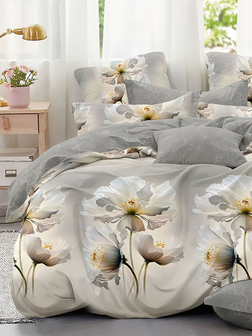 Постельное белье поплин эксклюзив - Вирджиния 2 сп. с Евро простыней (нав.50х70)