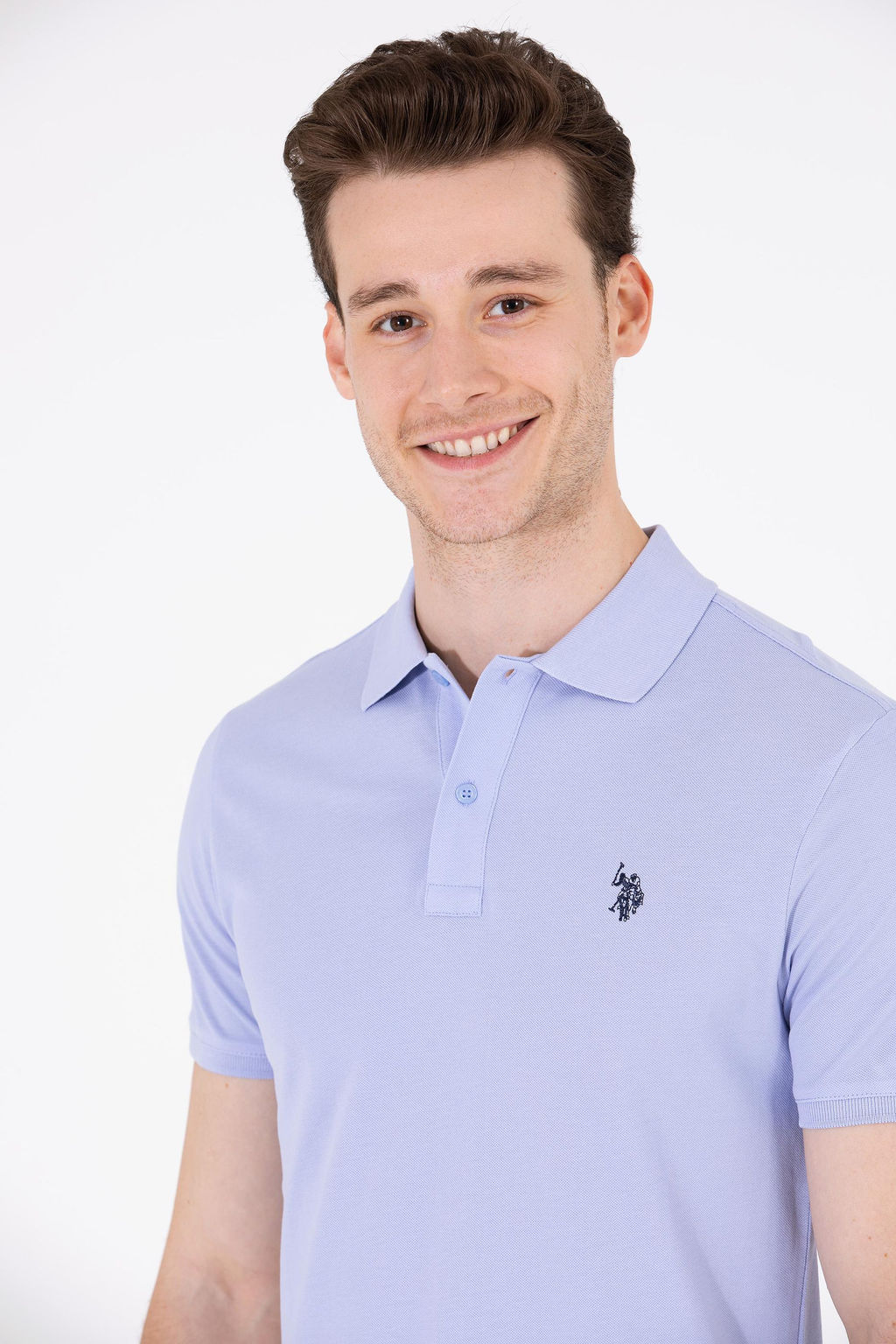 U. S. Polo Assn Мужская синяя базовая футболка с воротником-поло - U.s. polo assn фото 3