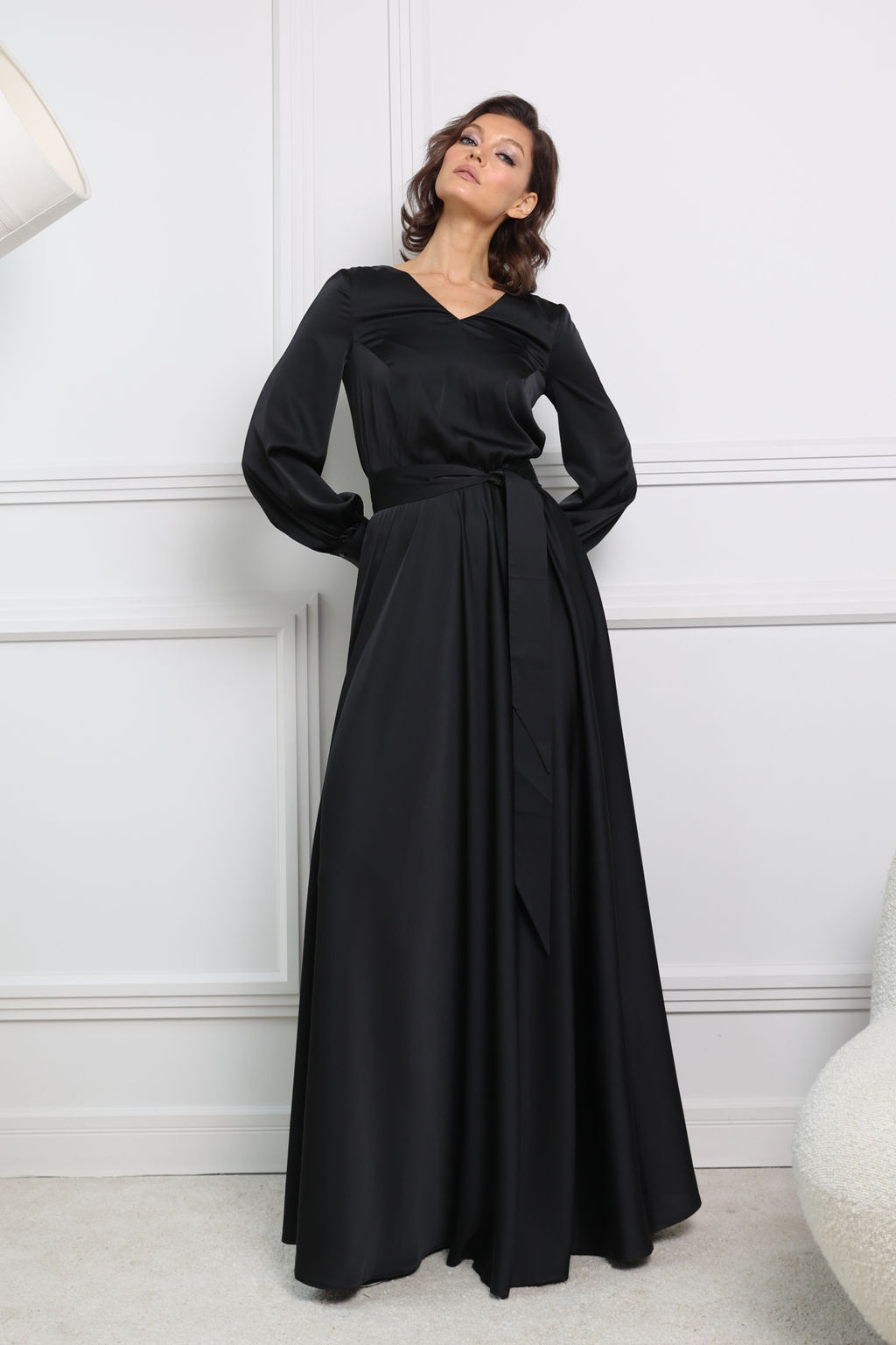 Платье макси из искусственного шелка - Looklikecat фото 2