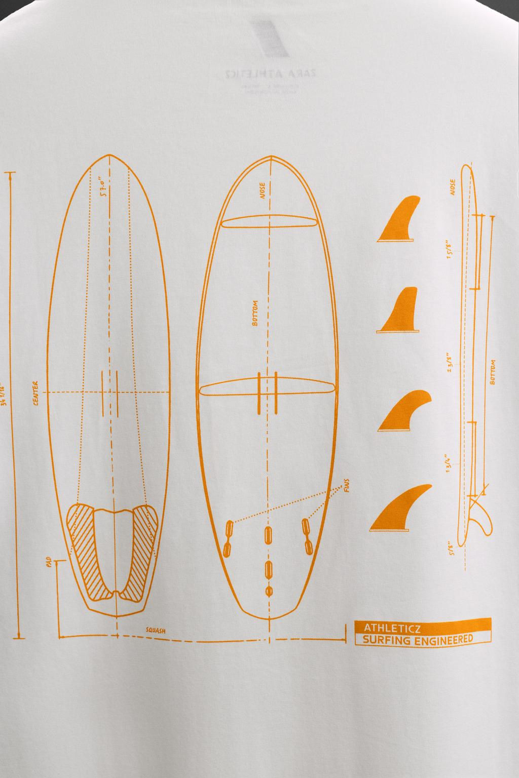 SURF BOARD PRINT T-SHIRT - Zara фото 4