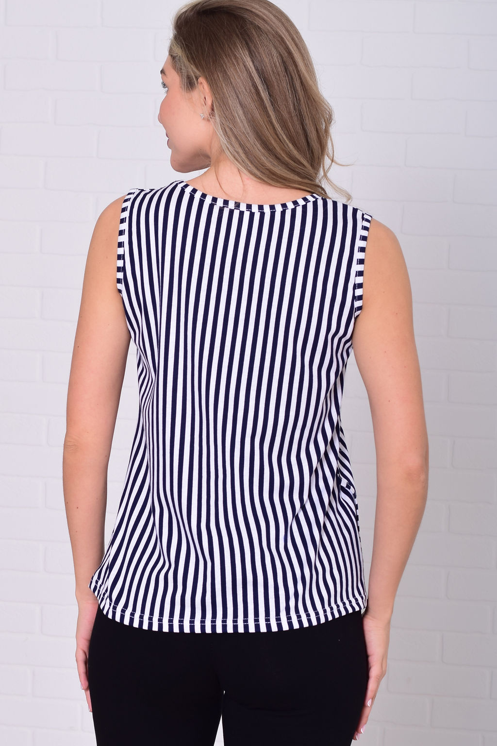 Майка женская 6-217е (синяя полоска)