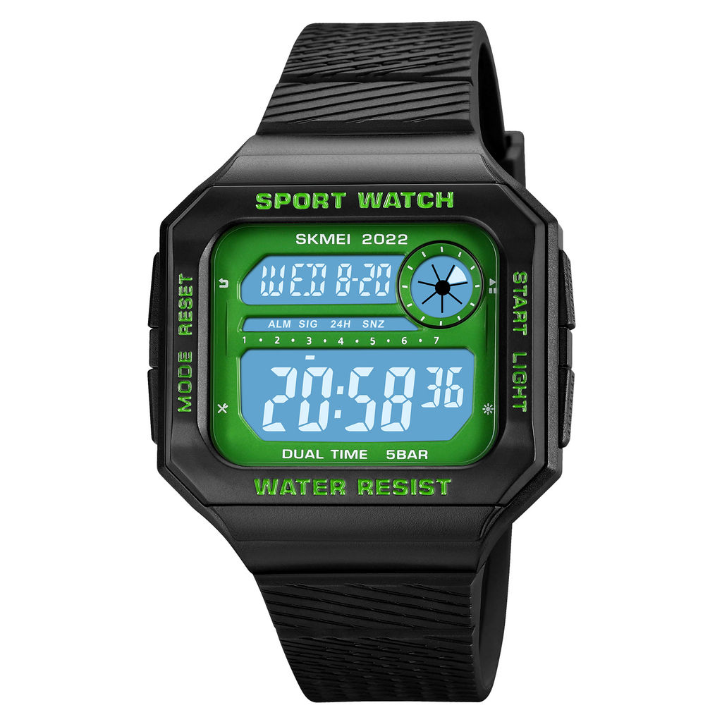 Часы наручные Skmei мужские электронные спортивные 2022green-white