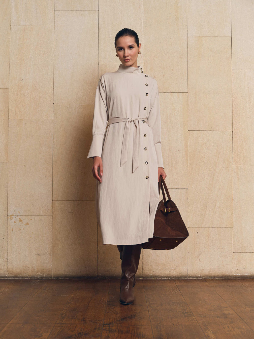 Платье с поясом 512.050112/Св.серый