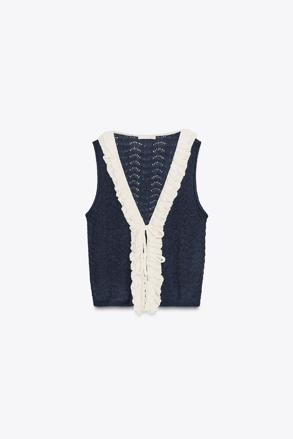 CONTRAST RUFFLE TOP - Zara фото 3