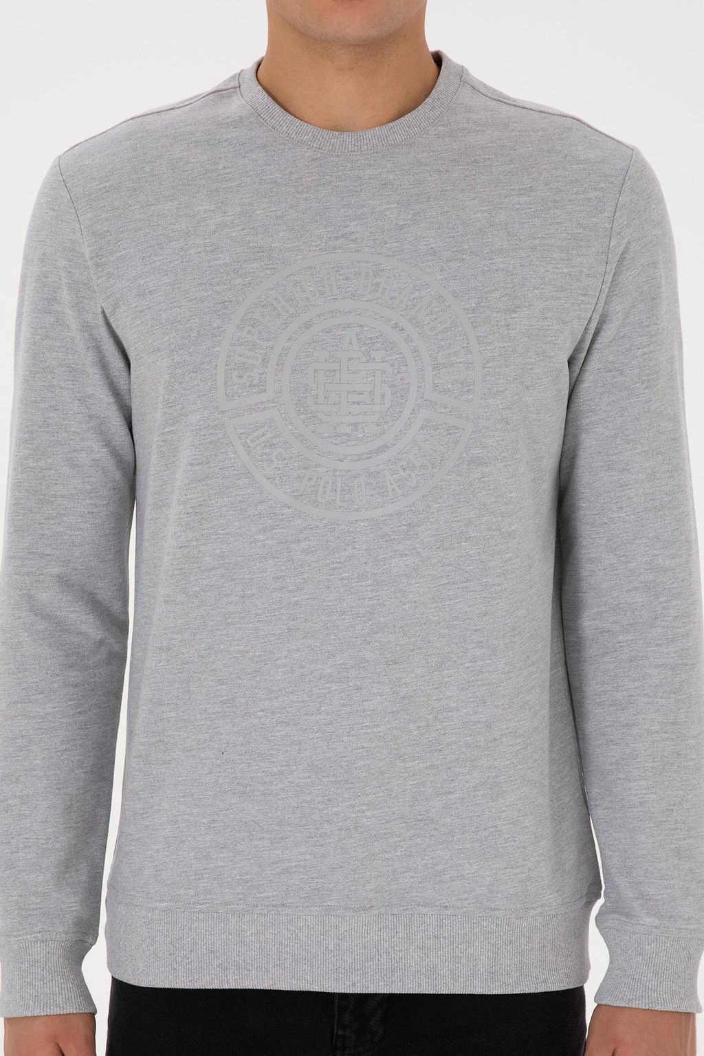 Erkek Gri Melanj Sweatshirt - U.s. polo assn фото 6