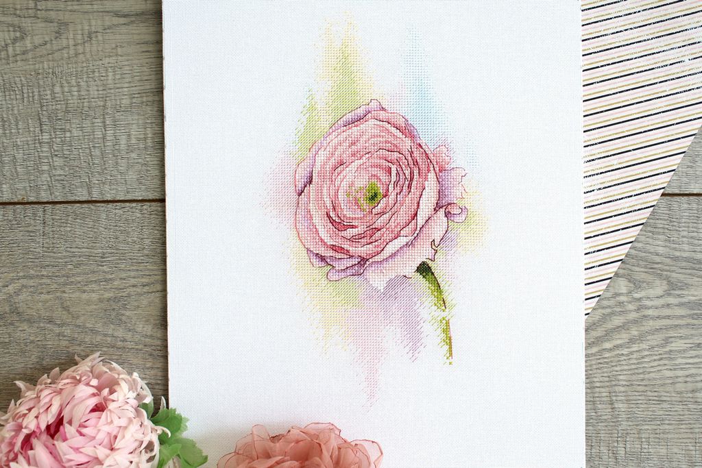 Набор для вышивания М.П.Студия А-046 Нежный Ранункулюс СК/Распродажа 16 х 28 см