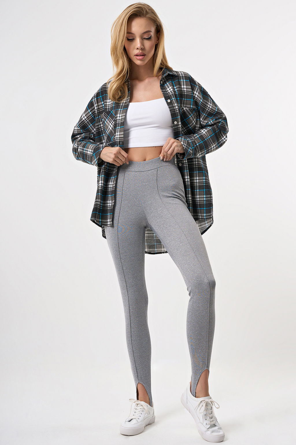 Легинсы трикотажные со штрипками черные - Fly фото 15