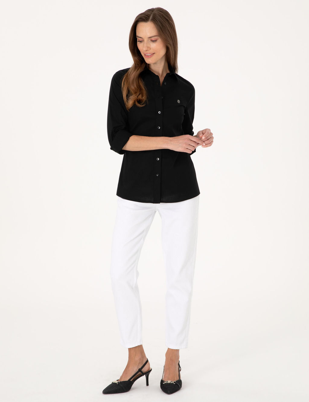Siyah Slim Fit Uzun Kollu G_mlek