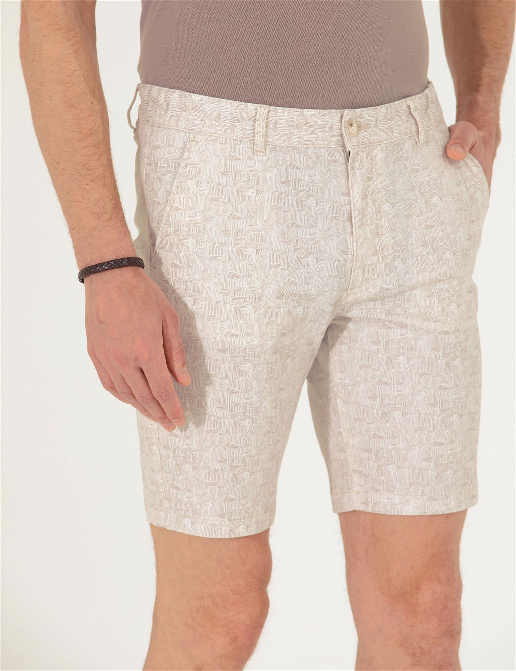 Bej Slim Fit Bermuda _ort - Pierre cardin фото 6