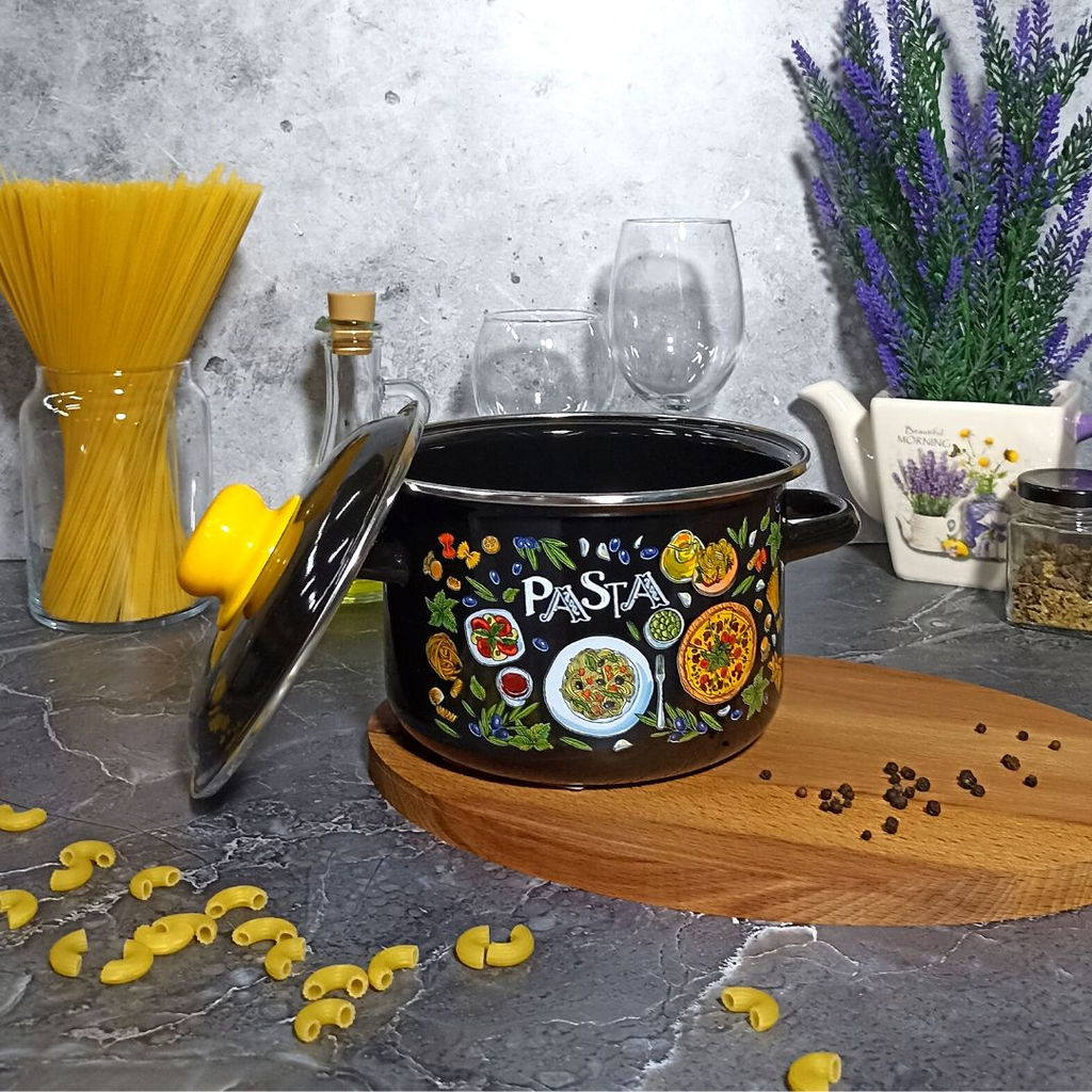 Кастрюля 2,0л цил. черн. Pasta 1RD161M - Стальэмаль фото 4