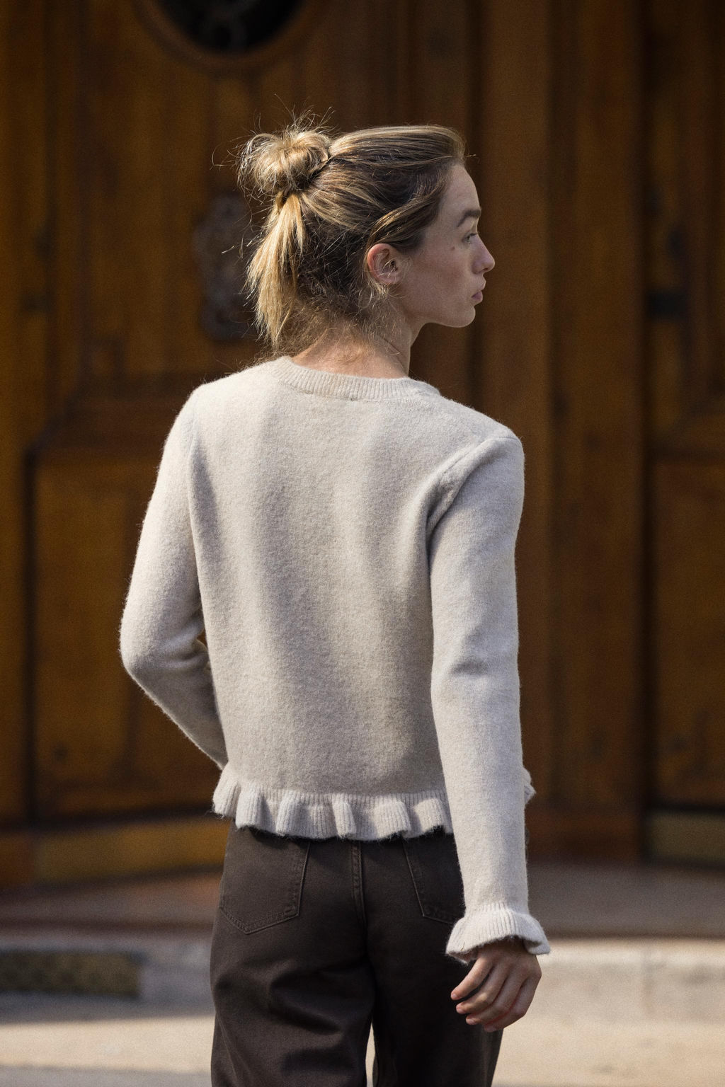 RUFFLE TRIM KNIT CARDIGAN - Zara фото 4