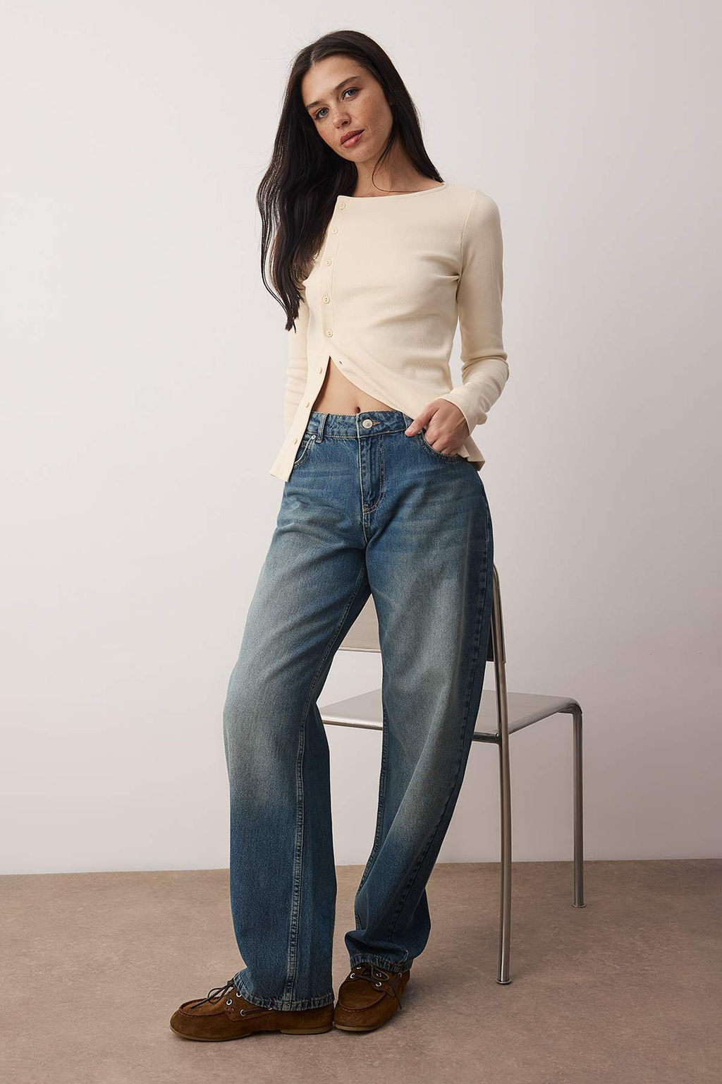 TRENDYOLMILLA Antrasit Premium Dusuk Bel Skater Baggy Jeans TWOSS25JE00173  фото 11