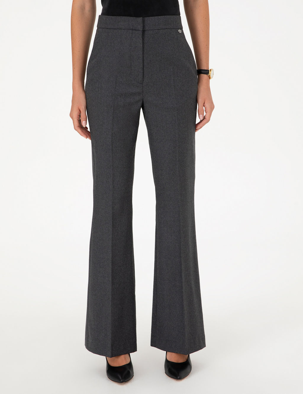 Antrasit Flare Fit Y_n Kuma_ Pantolon
